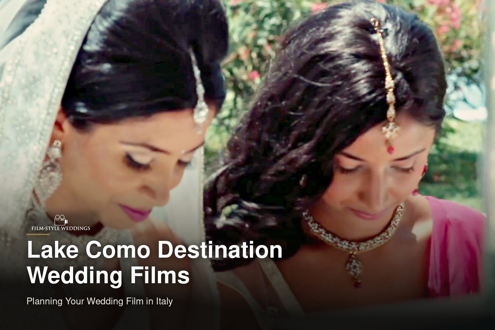 Lake Como destination wedding guide cover: a bride in her veil on the morning of her destination wedding