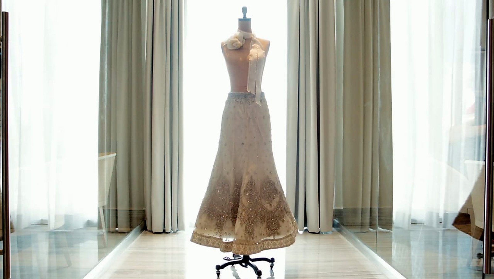 Cinematic wedding film ceremony light captured with restrained cinema style coverage